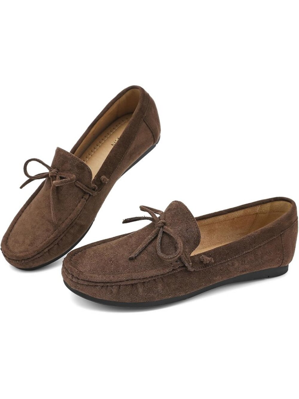 🆕Women's Dark Brown Faux Suede Comfortable Loafers Classic Business Casual